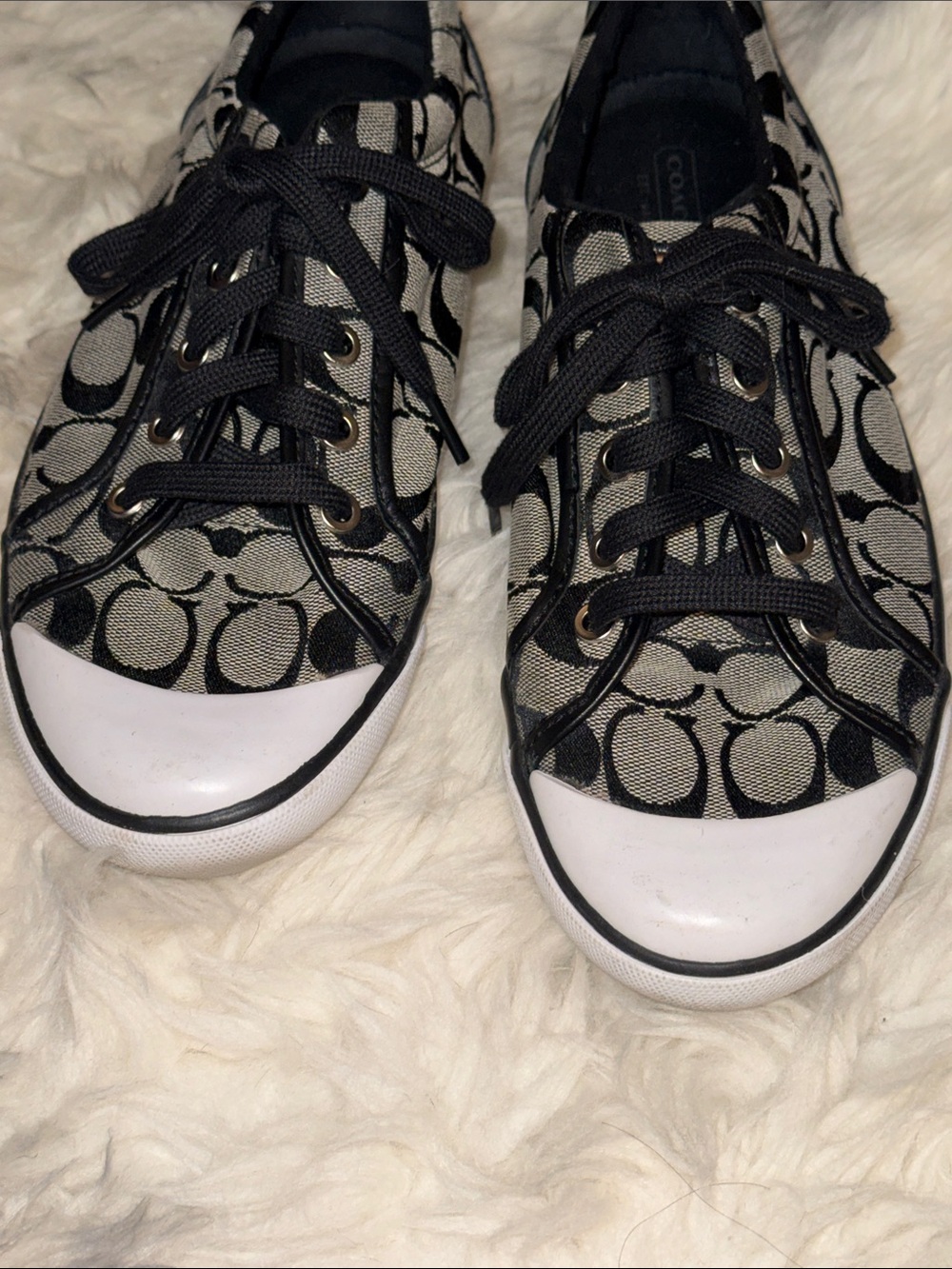 Coach Baret Black and Gray Signature Canvas Lace-Up Sneakers - Picture 3 of 6